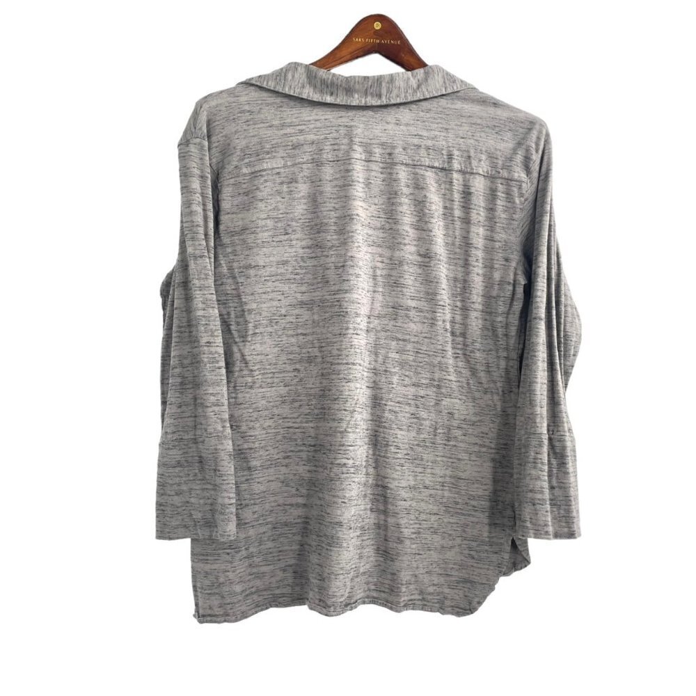 Standard James Perse Gray Melange Heathered Button Up Shirt Size 3 Womens Large - Picture 2 of 7